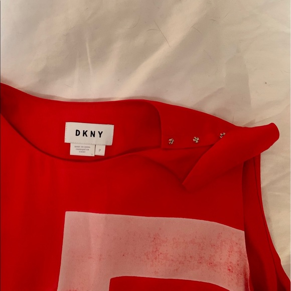 DKNY Silk Asymmetrical Graphic Midi Dress - Picture 5 of 5